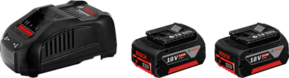 Снимка на Bosch Starter-Set 2 x GBA 18 V 5,0 Ah M-C + GAL 1880 CV Professional 1600A00B8J