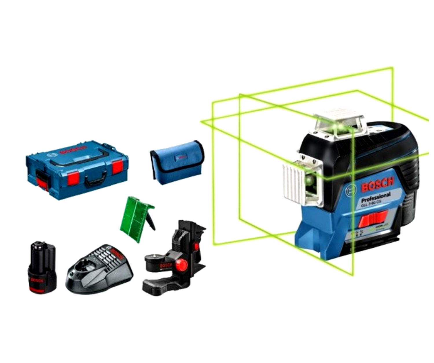 Снимка на GLL 3-80 CG линеен лазер ак.батерия GBA 12V 2.0 Ah + BM 1 + L-Boxx 0601063T00 