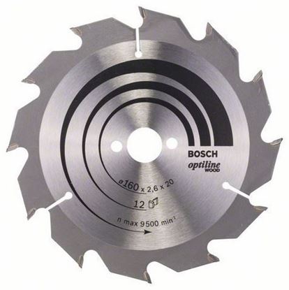 Снимка на Циркулярен диск Optiline for Wood;160 x 20/16 x 2,6 mm, 12;2608641173
