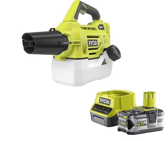 Снимка на Акумулаторен Аерозолен генератор RYOBI RY18FGA-0,18V+Акумулаторен сет RYOBI RC18120-150 Li-Ion battery ONE+ 5.0Ah + ЗАРЯДНО