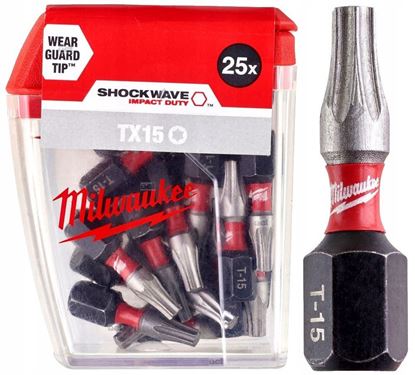 Снимка на Накрайници Milwaukee TX15 25mm,25бр.,4932430873