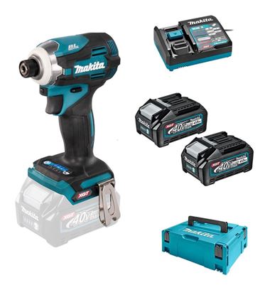 Снимка на Акумулаторен ударен винтоверт Makita TD001GM201,40 V,2*4 Ah,зарядно+батерия MakitaXGT,40 V/2.5 Ah,191B36-3 