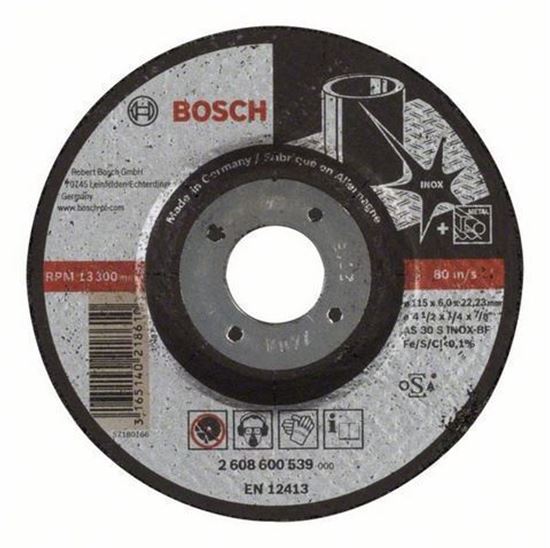 Снимка на Диск за шлайфане, AS 30 S INOX BF, 115 mm, 22,23 mm, 6 mm,2608600539