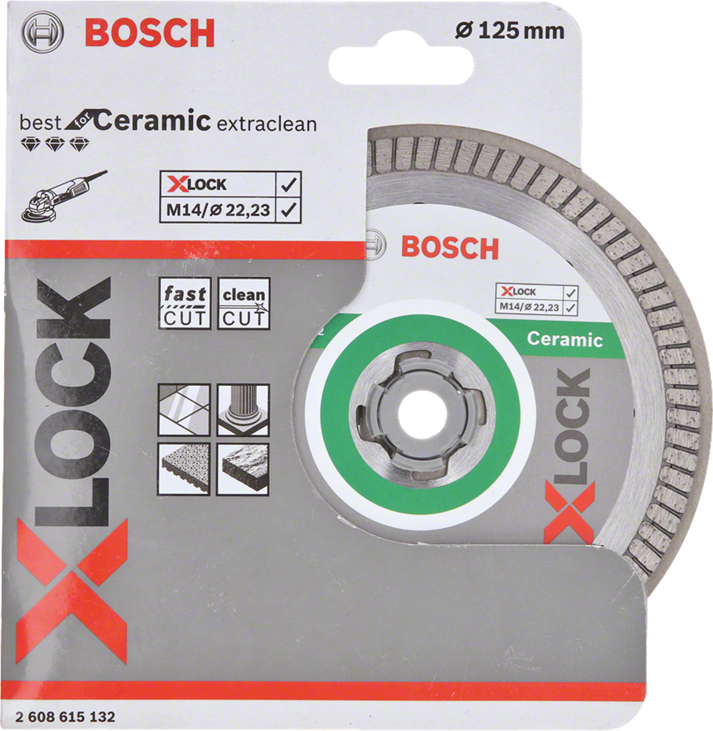 Снимка на X-LOCK Диамантен диск Best for Ceramic Extraclean Turbo 125 x 22,23 x 1,4 x 7 mm;2608615132