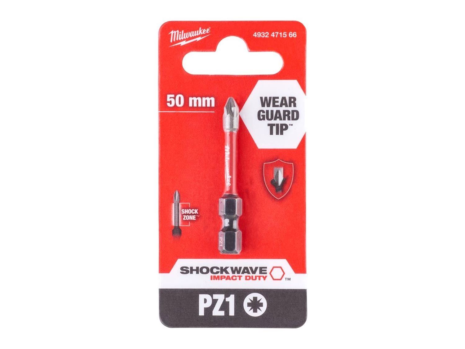 Снимка на Накрайник Milwaukee Shockwave PZ1 50mm,1 бр.,4932471566