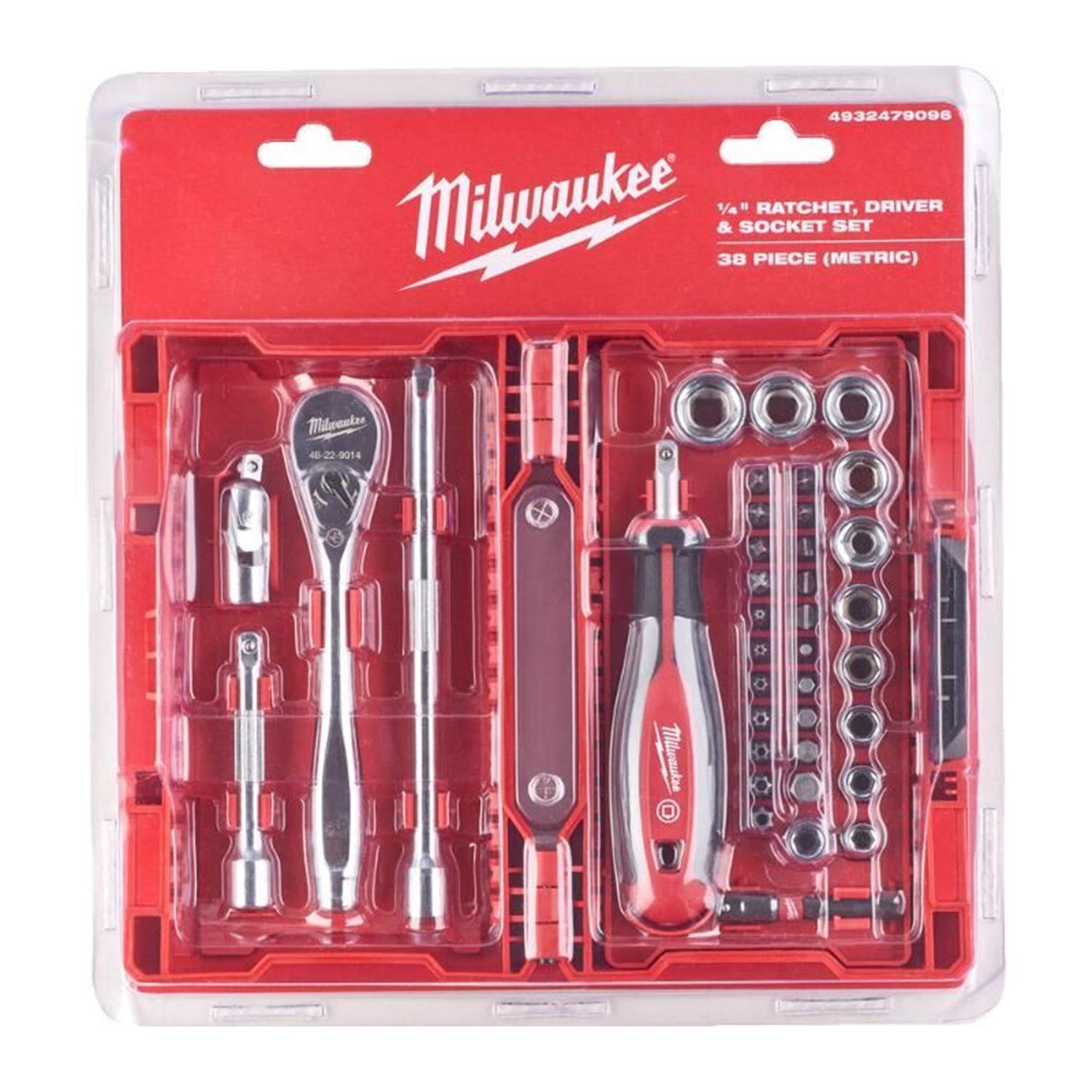 Снимка на Комплект тресчотка,отвертка и накрайници 38 части MILWAUKEE 1/4" ,4932479096
