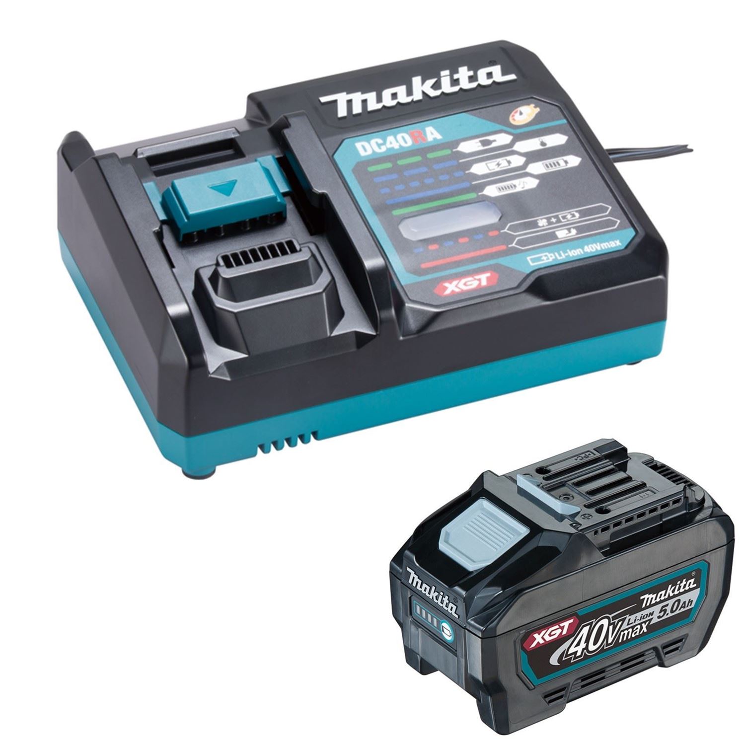 Снимка на Акумулаторен верижен трион Makita UC016GT101,40V,400 mm,0-25.5 m/s,7.5 kg,Бат. 1Х BL4050 5.0Ah, DC40RA К-Кт