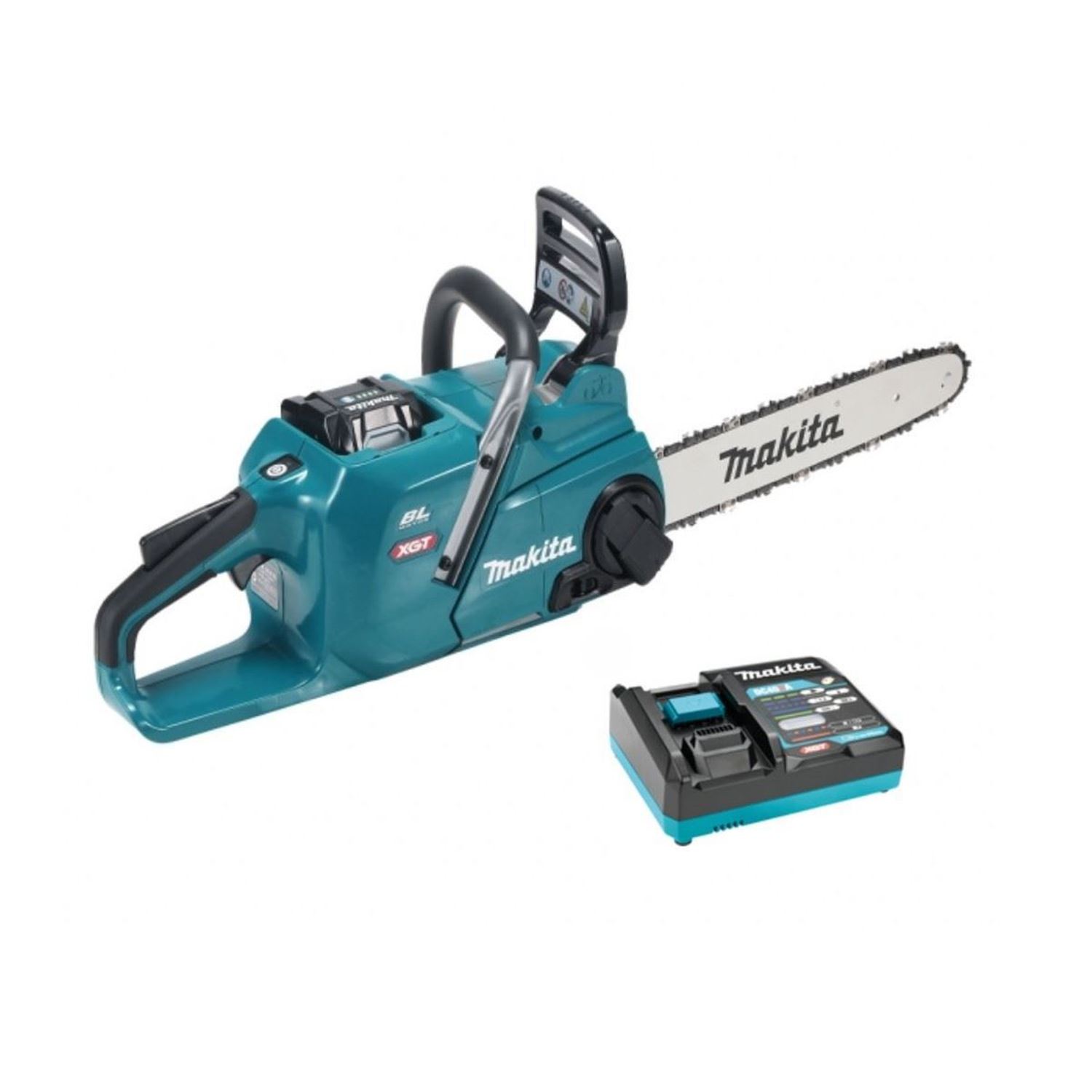 Снимка на Акумулаторен верижен трион Makita UC015GT101,40V,350 mm,0-25.5 m/s,7.5 kg,Бат. 1Х BL4050 5.0Ah, DC40RA К-Кт