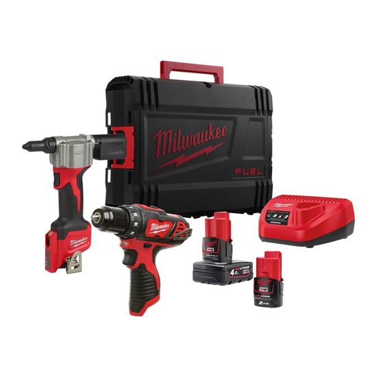 Снимка на Комплект акумулаторни инструменти Milwaukee M12BPP2L-422X,4933481028