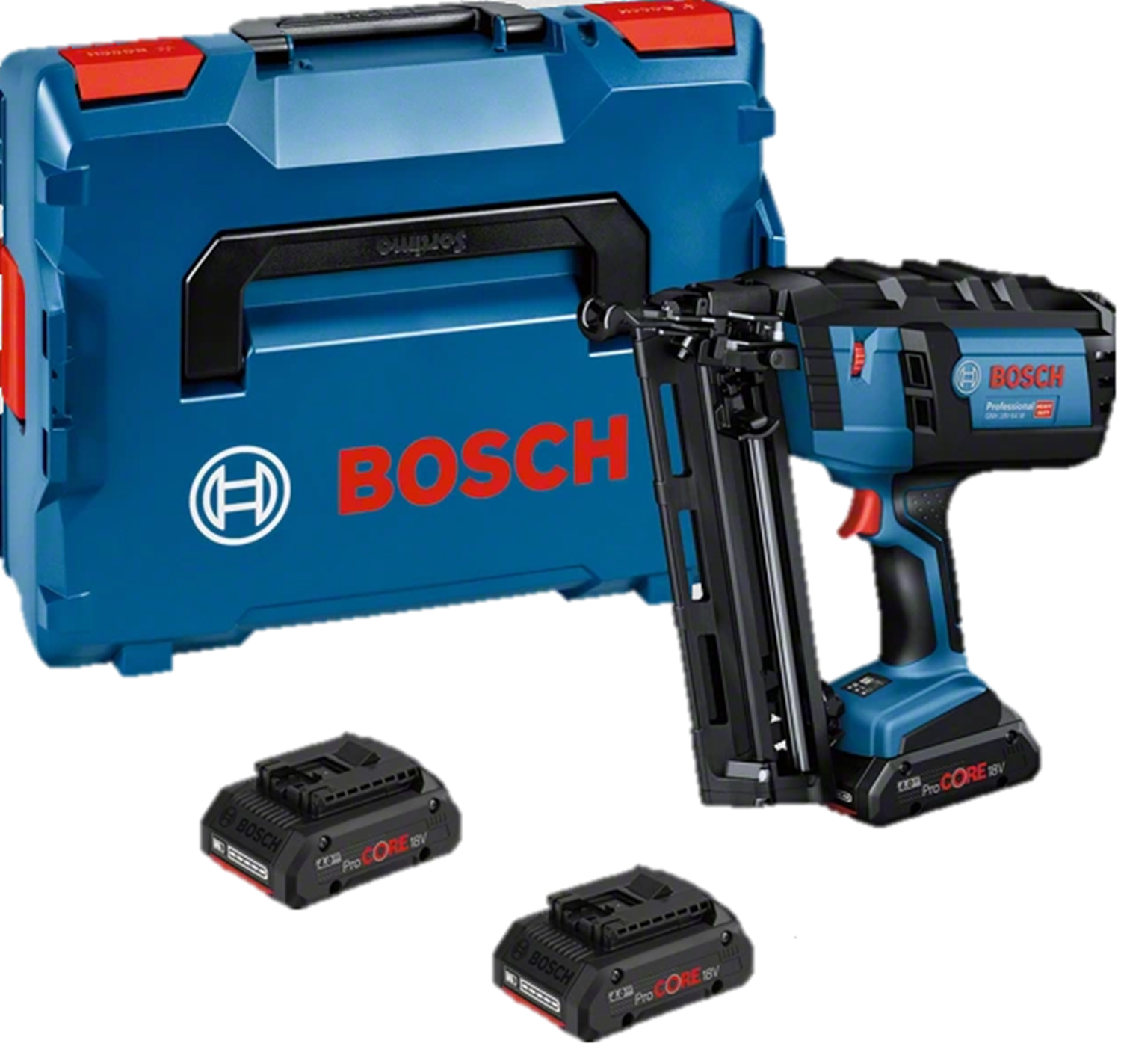 Снимка на Акумулаторен пистолет за пирони GNH 18V-64 M,2x ProCore 4.0Ah батерии,L-Boxx,Bosch,0601481003