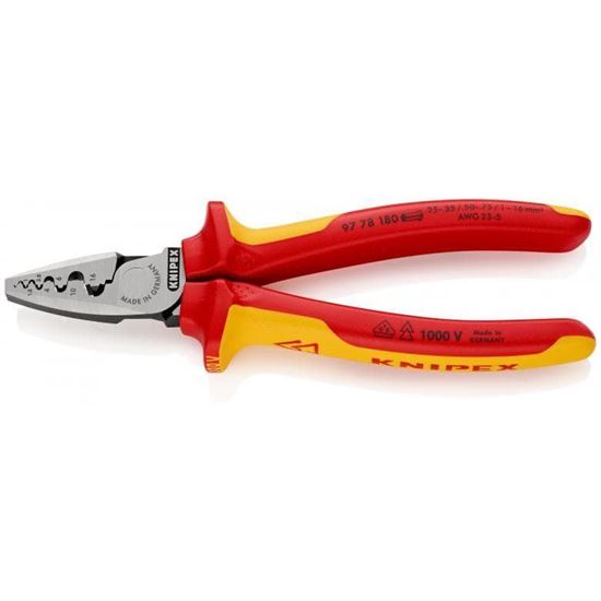 Снимка на Клещи за кримпване 180mm 0,25 - 16,0mm²,97 78 180,Knipex