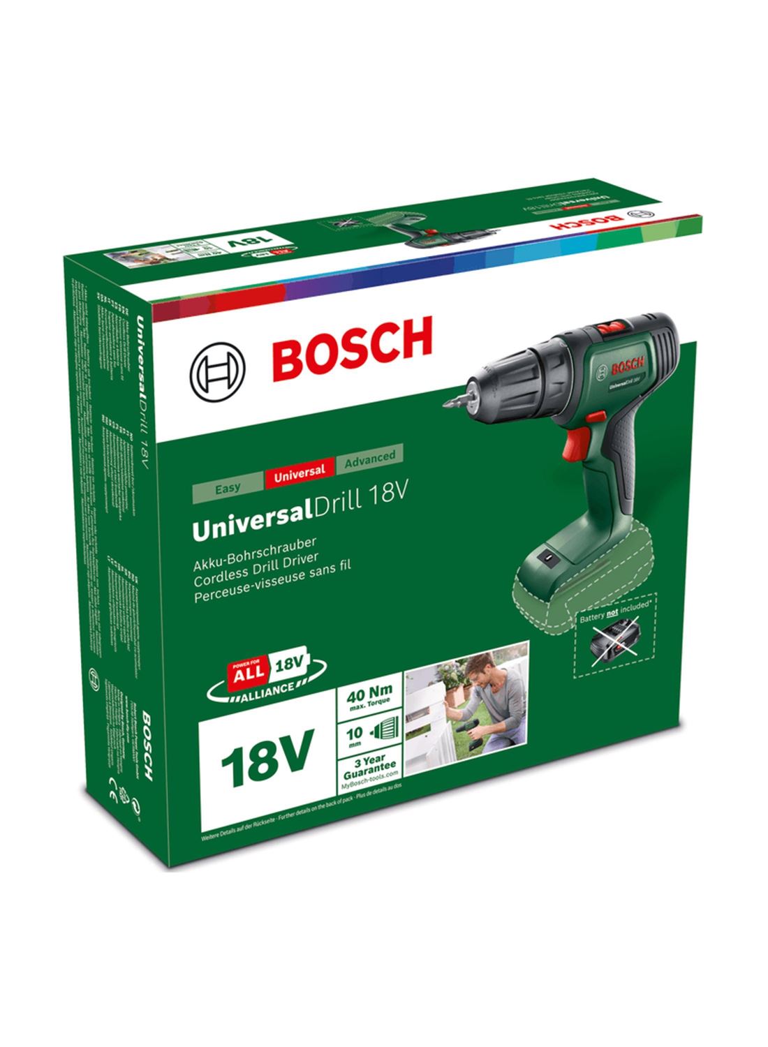 Снимка на Акумулаторен винтоверт UniversalDrill 18V,Solo,06039D4000,Bosch