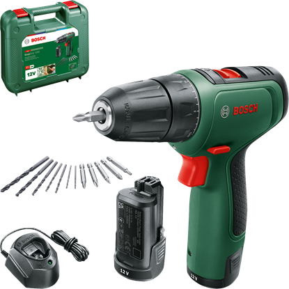 Снимка на Акумулаторен винтоверт EasyDrill 1200 12V,2x1,5 батерии + комплект консуамтиви 34 бр.,Куфар,06039D3008,Bosch