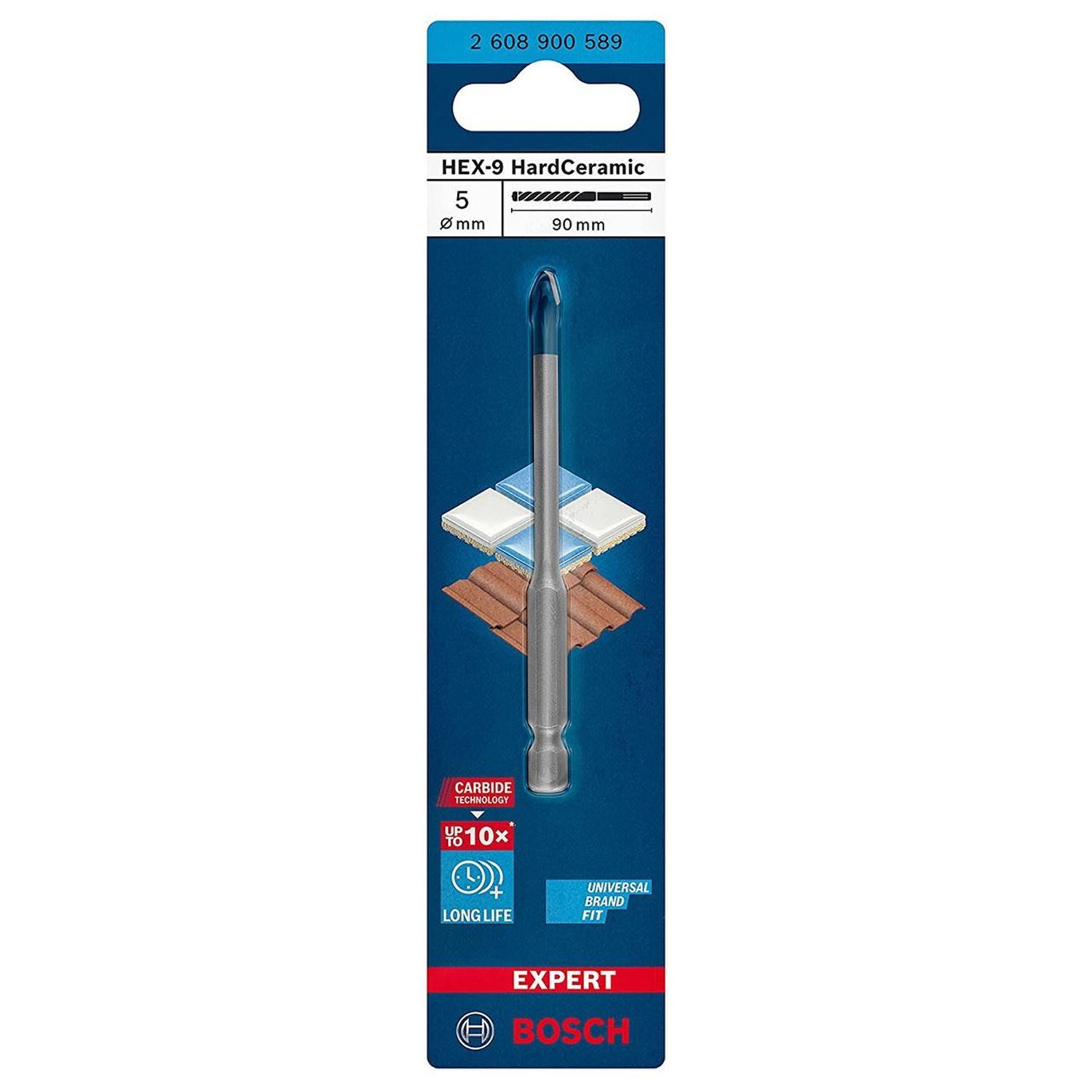 Снимка на EXPERT Свредло HEX-9 HardCeramic 5x90 mm,2608900589,Bosch