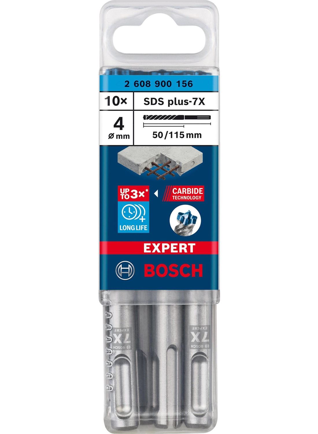 Снимка на EXPERT Свредлa SDS plus 7X  10 бр 4x50x115 mm,2608900156,Bosch