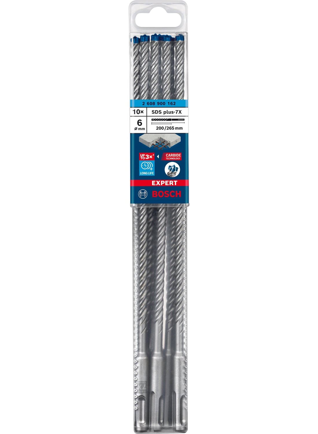 Снимка на EXPERT Свредла SDS plus 7X  10 бр. 6x265 mm,2608900162,Bosch