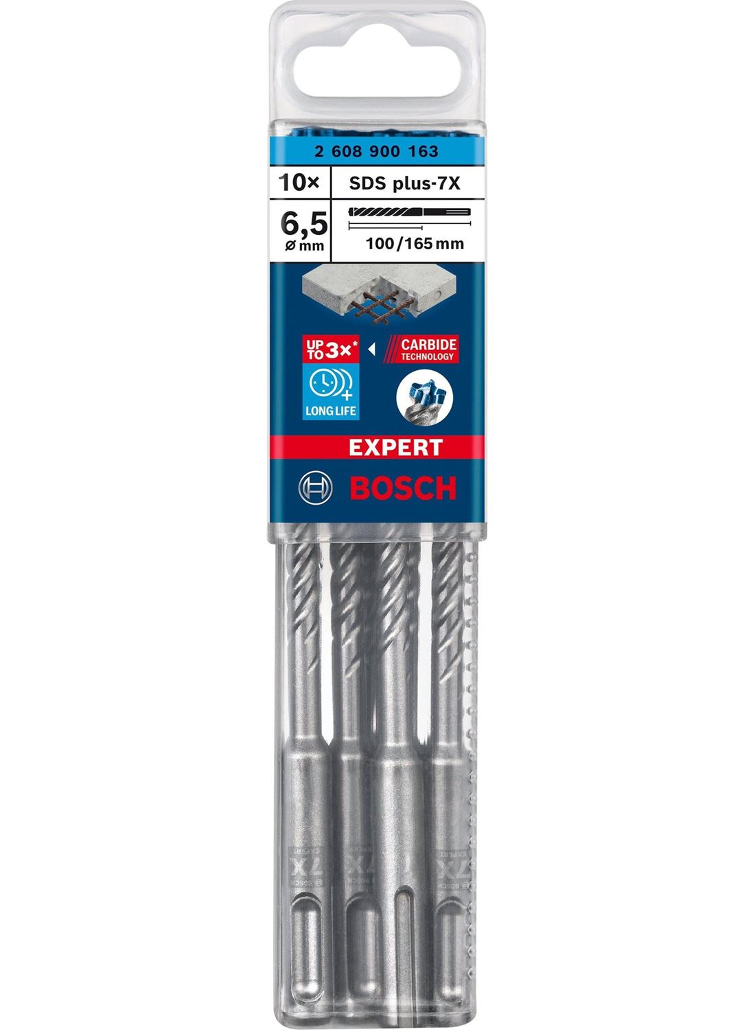 Снимка на EXPERT Свредлa SDS plus 7X  10 бр 6.5x100x165 mm,2608900163,Bosch