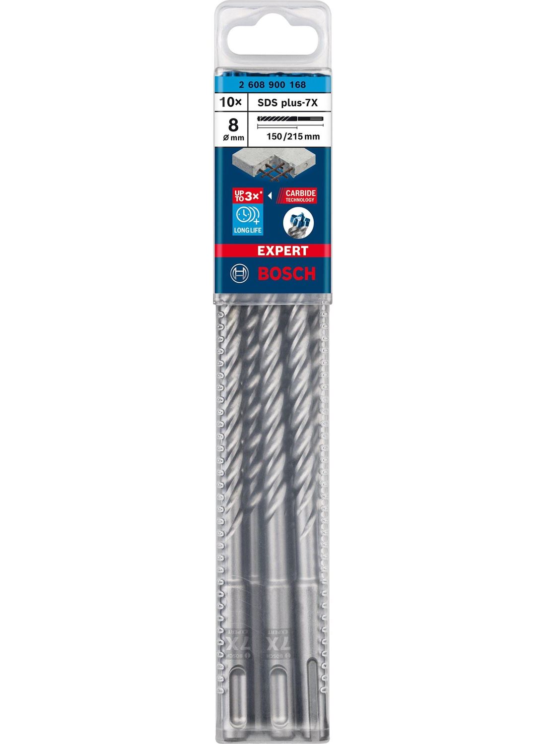 Снимка на EXPERT Свредлa SDS plus 7X  10 бр 8x150x215 mm,2608900168,Bosch