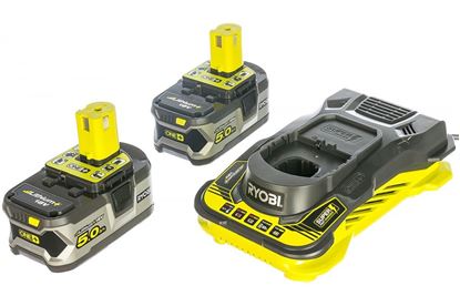 Снимка на Акумулаторни батерии 2x5.0Ah и зарядно устройство RC18150-250, 18V,5133004422,Ryobi