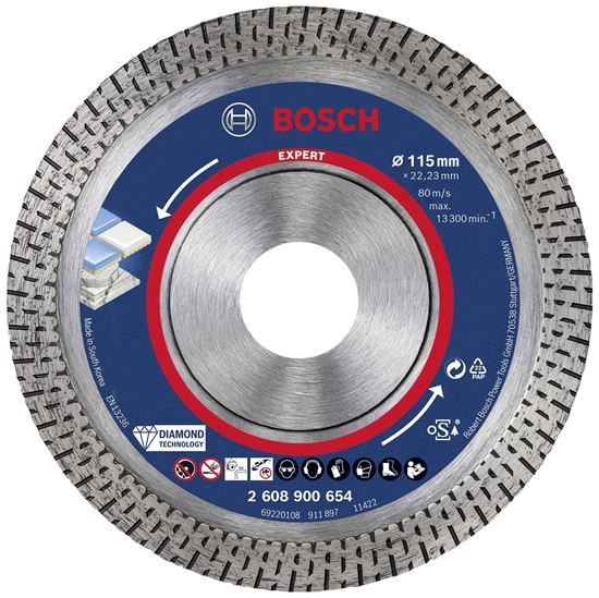 Снимка на EXPERT Диамантен диск за рязане HardCeramic 115x1.4x22.23 mm,2608900654,Bosch