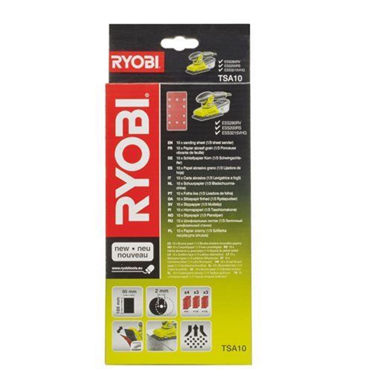 Снимка на Комплект шкурки за виброшлайф TSA10 за RSS200 и RSS280, 5132002610, Ryobi