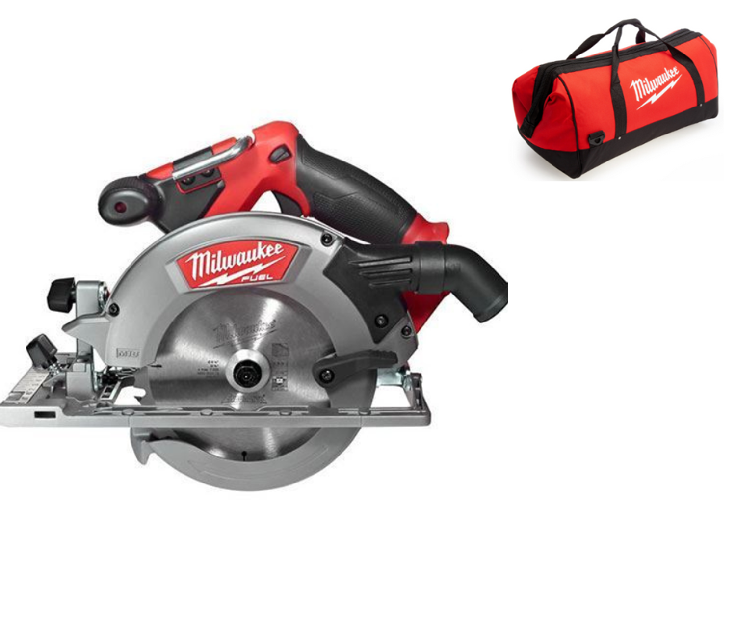 Снимка на Акумулаторен ръчен циркуляр Milwaukee M18CCS55-0,SOLO,18V,165mm,без куфар,с Голяма чанта