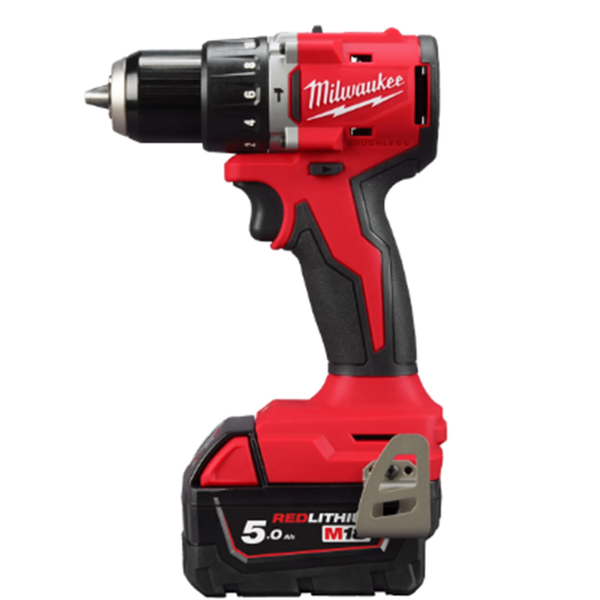 Снимка на Компактна безчеткова ударна бормашина MILWAUKEE M18BLPDRC-502C, 2 Батерии X 5Ah, 18V, Зарядно + Куфар, 4933492826 